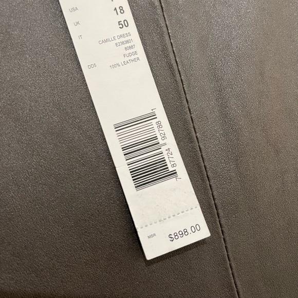 Genuine leather dress - Brown suede collar with belt NEW - Picture 2 of 8